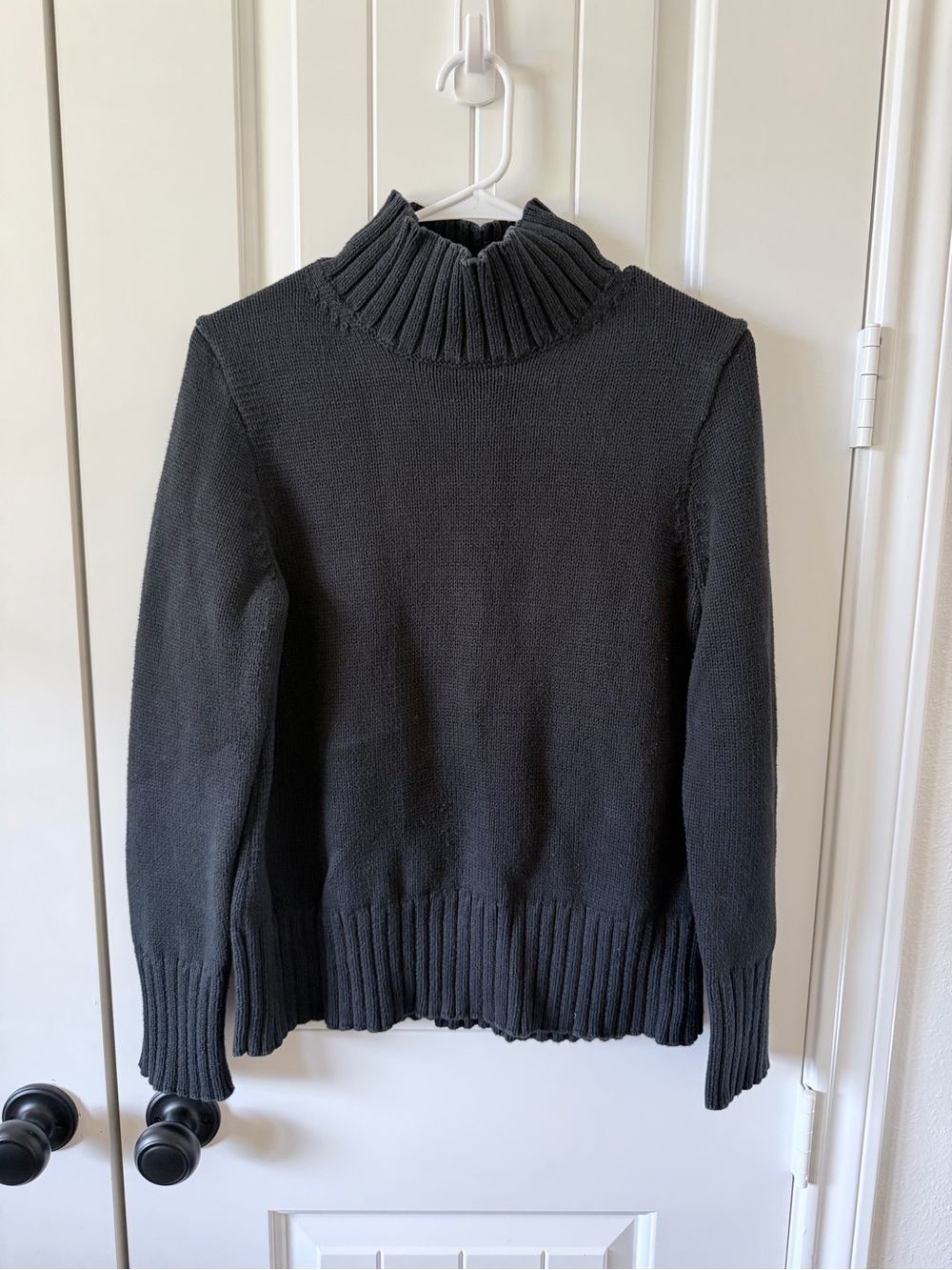 J.Crew Black Mock Neck Ribbed Sweater Size Small